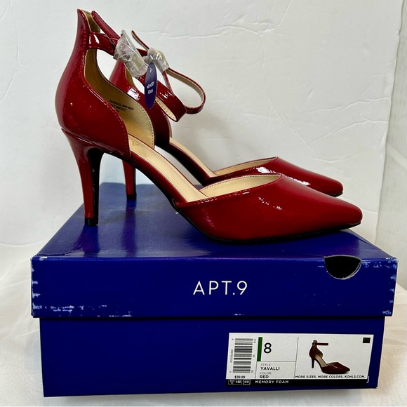 New Apt. 9 Yavalli Women's Red Ankle Strap Dress Heels / Size 8 - Picture 1 of 11